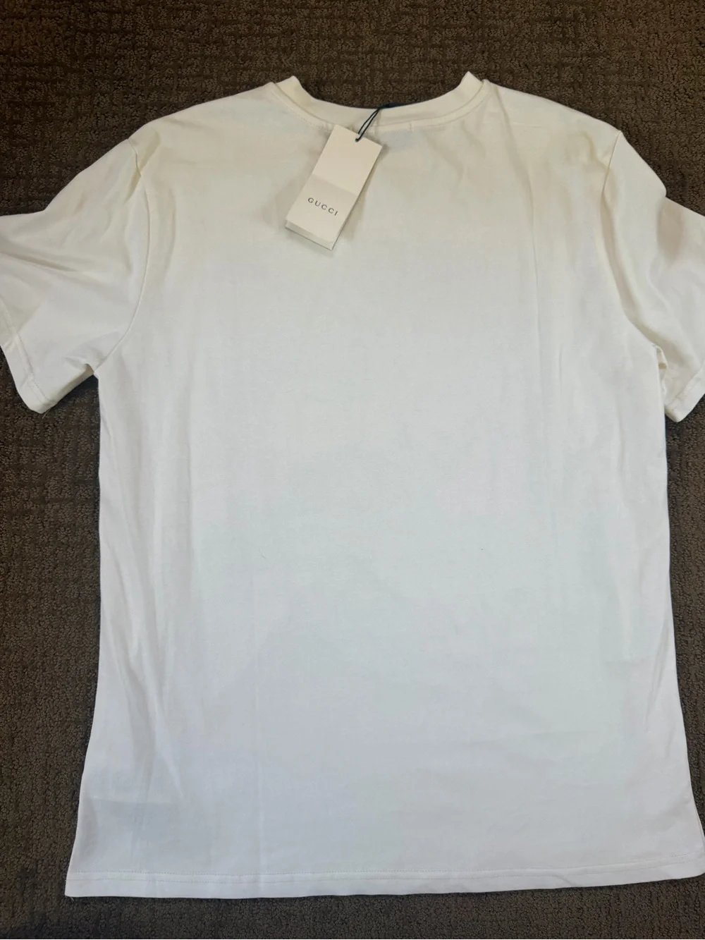 Gucci White Crewneck T-Shirt with Tiger Print Limited Edition
